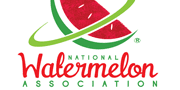 A watermelon logo with the words national watermelon association underneath.