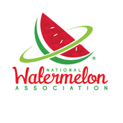 A watermelon logo with the words national watermelon association underneath.
